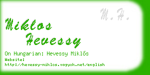 miklos hevessy business card